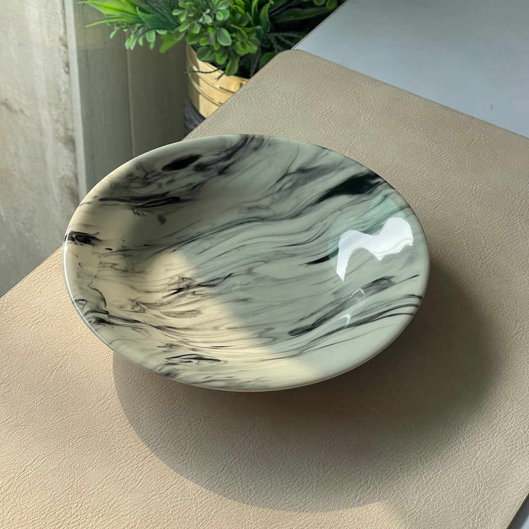 8 inch Deep Gravy Plate ( Black Marble )