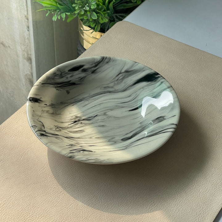 8 inch Deep Gravy Plate ( Black Marble )