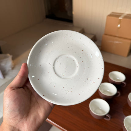 Leftover SS Cup Saucer Set ( Cocoa ) 6 cups 6 saucers ( 200ml )