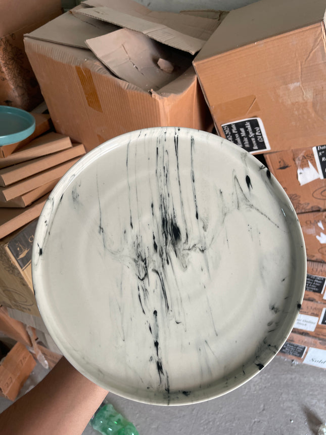 Leftover 12 inch Classic Plate ( Black Marble )