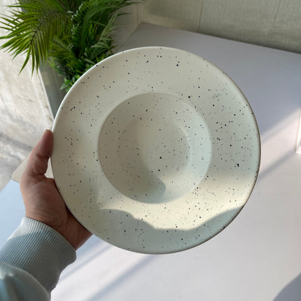 Leftover 9.5 inch Pasta Plate ( White Matte with Black Specks )