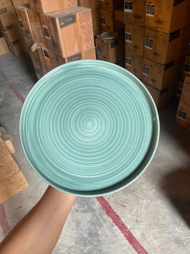 Leftover 12 inch Classic Plate ( Teal Colorline )