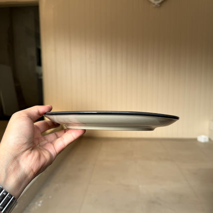 Leftover 10 inch Rimless Plate ( Dark Green Colorline with black rim )