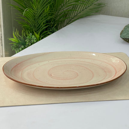 13 inch Rimless Rice Dish ( Pink Colorline )