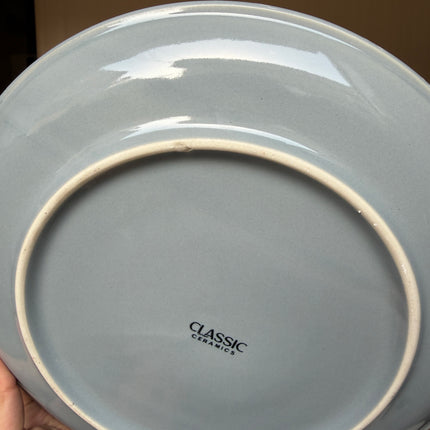 Leftover 10 inch Rimless Plate ( Glossy Grey with Red Specks )
