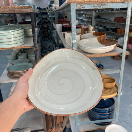 Leftover 11"x9" Triangular Platter ( Grey Colorline )