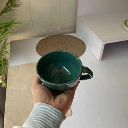 Leftover D Handle Coffee Cup Large ( Glossy Jade Green ) ( 330 ml )