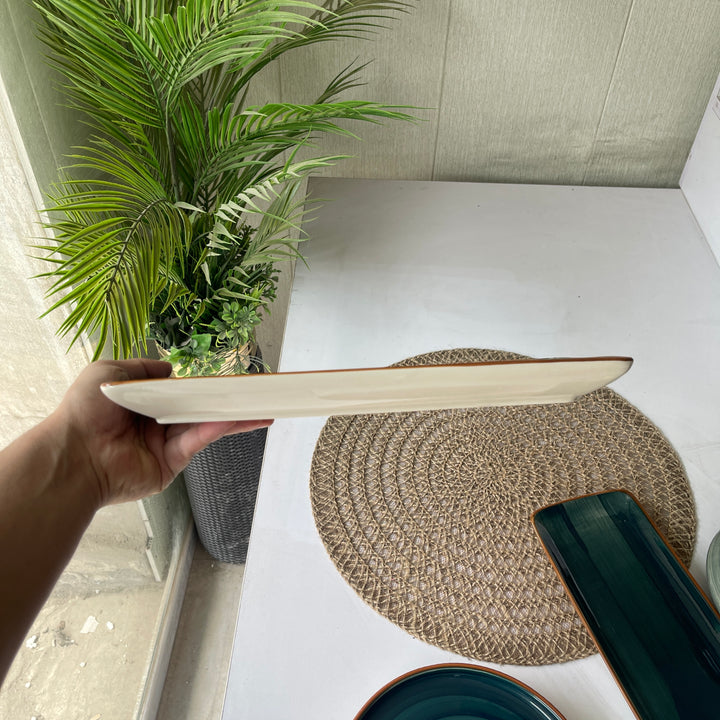 Leftover 12"x7" inch Rectangular Platter ( Peacock Green Colorline )