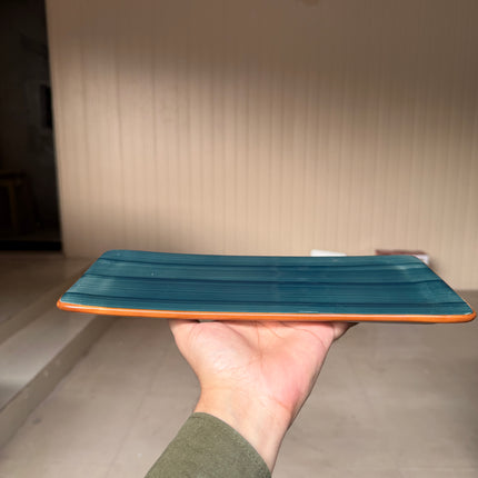 Leftover 12"x5" Flat Serving Platter ( Peacock Green Colorline )