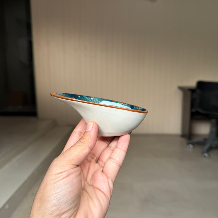 Leftover Tilt Sauce Ramekin ( Peacock green colorline ) ( Set of 3 )