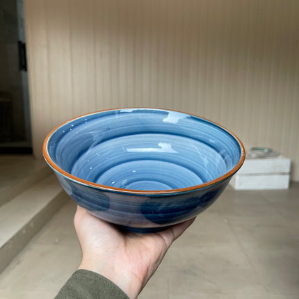 Leftover 8 inch Round Bowl ( Cobalt Blue Colorline )
