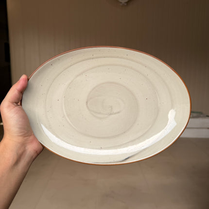 Leftover 11 inch Rimless Rice Dish ( Grey Colorline )