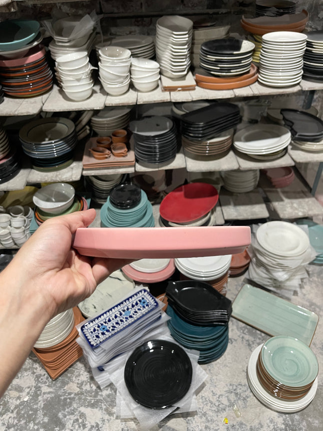Leftover 8 inch Classic Plate ( Pink Matte Floral )