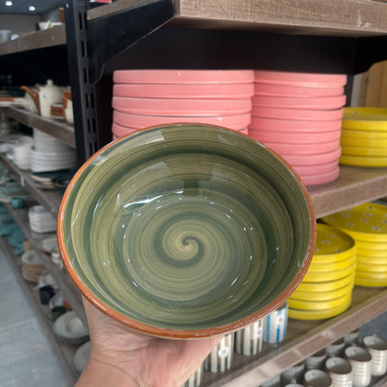 Leftover 7 inch Ripple Bowl ( Dark Green Colorline )