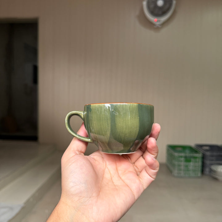 Leftover SS Cup ( Dark Green Colorline ) ( 200 ml ) ( Set of 6 )