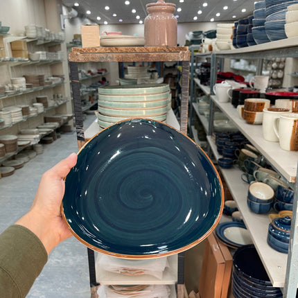 Leftover 11"x9" Triangular Platter ( Peacock Green )