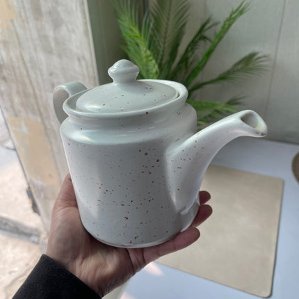 Leftover RK Tea Pot ( White Matte with brown specks ) ( 1000 ml )