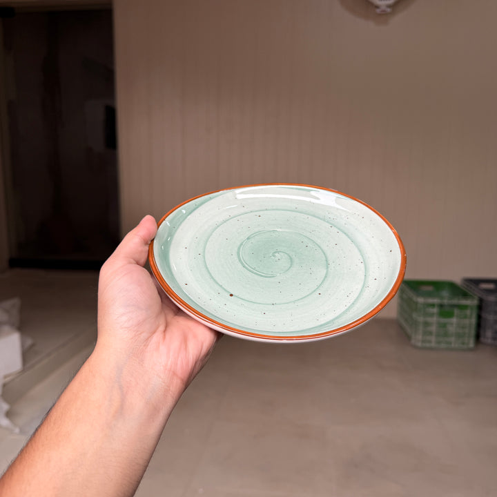Leftover 7 inch Curved Oval Quarter Plate ( Breeze )
