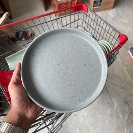 Leftover 8 inch Classic Plate ( Grey Matte with  Black Specks )