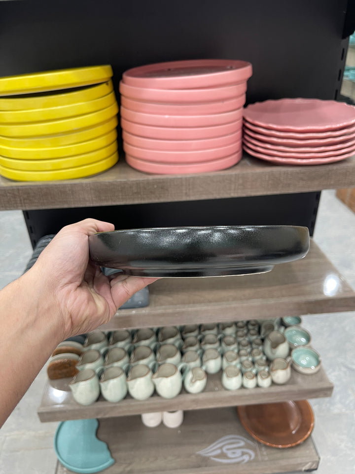 Leftover 8 inch Deep Classic Plate ( Textures Black Matte )