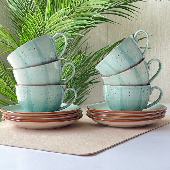 Leftover WM Cup Saucer Set ( Breeze ) 6 cups 6 saucers ( 220ml )
