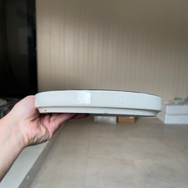 Leftover 8 inch Classic Plate ( Glossy Off-White with Black Hearts )