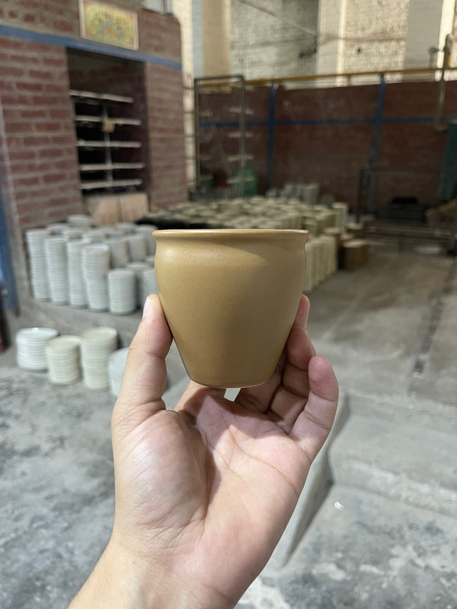 Leftover Tea Cups Pack of 6 ( Matte Light Brown )