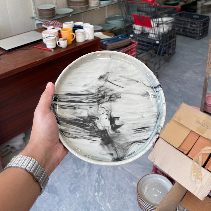 Leftover 8 inch Classic Plate ( Black Marble )