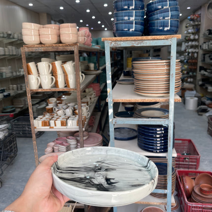 Leftover 8 inch Classic Plate ( Black Marble )