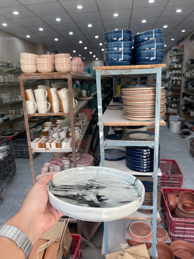 Leftover 8 inch Classic Plate ( Black Marble )