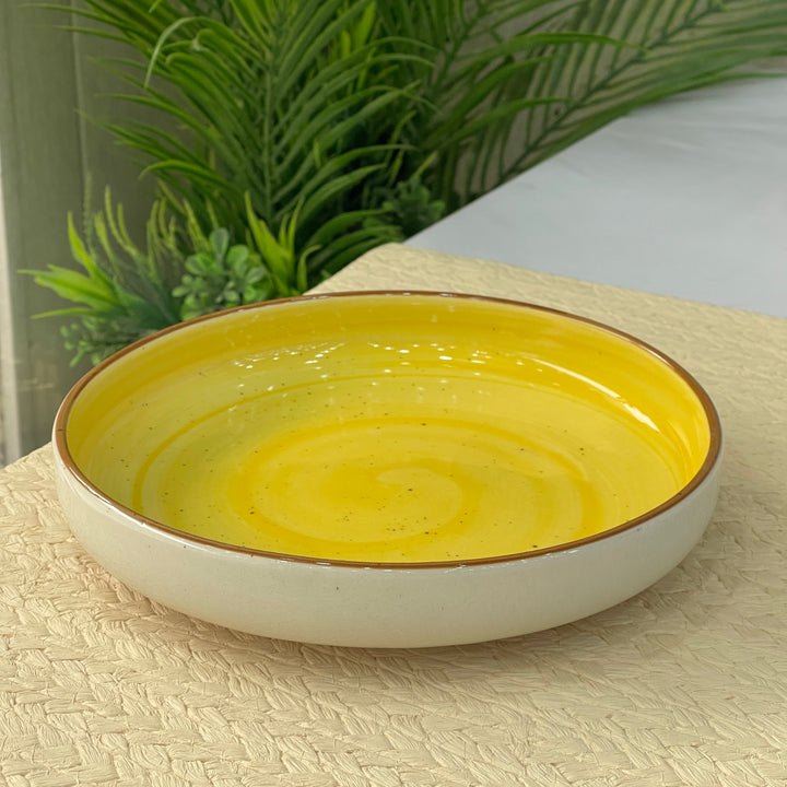 8 inch Deep Classic Plate ( Yellow Colorline )