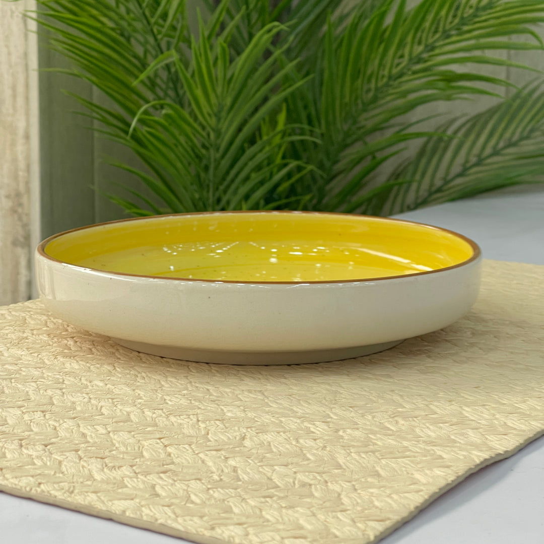 8 inch Deep Classic Plate ( Yellow Colorline )