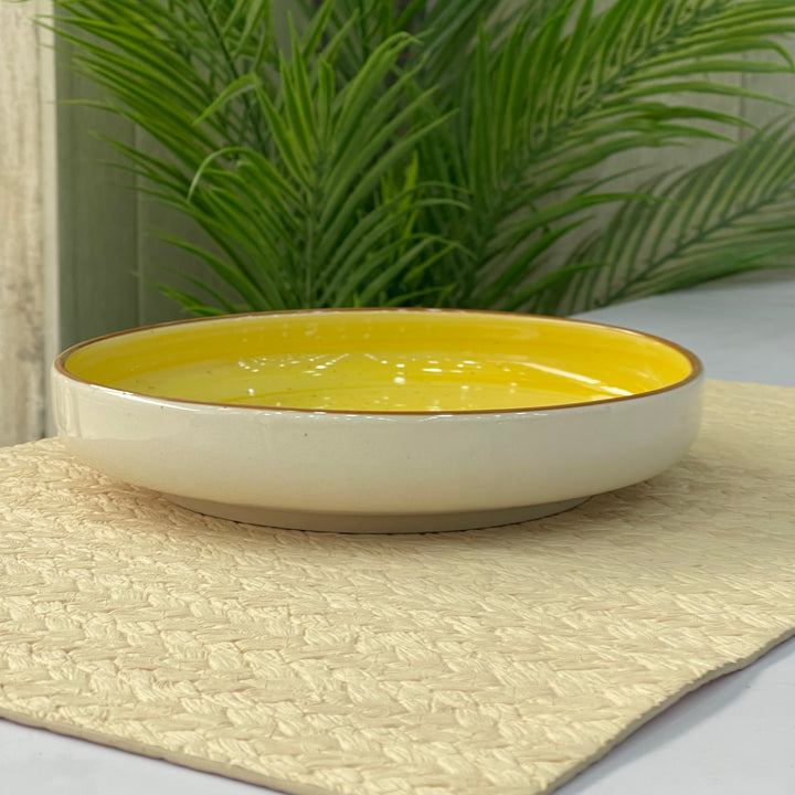 8 inch Deep Classic Plate ( Yellow Colorline )