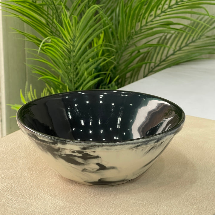 7 inch V Shaped Bowl ( Black Marble )