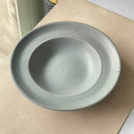 9 inch Deep wide plate ( Grey Matte with black specks )