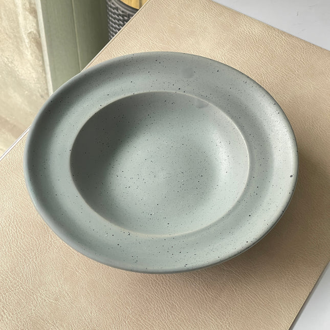9 inch Deep wide plate ( Grey Matte with black specks )