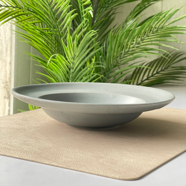 9 inch Deep wide plate ( Grey Matte with black specks )