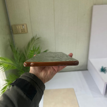 Leftover 15.5" x 6" Flat Rectangular Slab ( Dark Green Colorline )