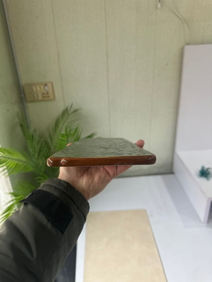 Leftover 15.5" x 6" Flat Rectangular Slab ( Dark Green Colorline )