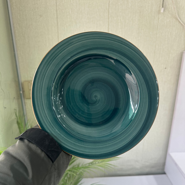 Leftover 9 inch Deep plate ( Peacock Green Colorline )
