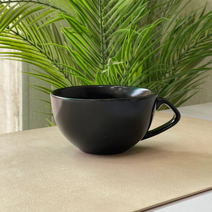D Handle Coffee Cup Large ( Textured Black Matte ) ( 330 ml )