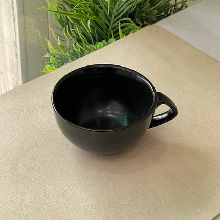 D Handle Coffee Cup Large ( Textured Black Matte ) ( 330 ml )