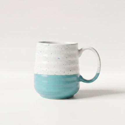 S10 Irregular Mug ( Firozi Matte / White Matte ) ( 470 ml ) ( 1 Mug )
