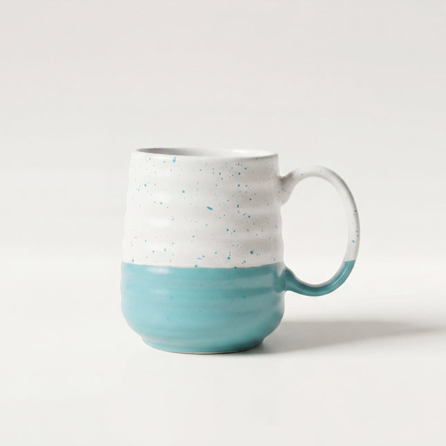 S10 Irregular Mug ( Firozi Matte / White Matte ) ( 470 ml ) ( 1 Mug )