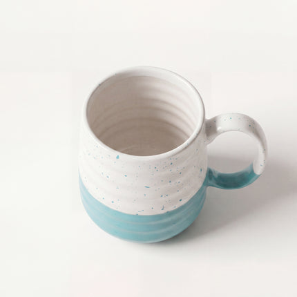 S10 Irregular Mug ( Firozi Matte / White Matte ) ( 470 ml ) ( 1 Mug )