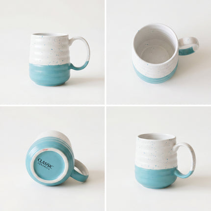 S10 Irregular Mug ( Firozi Matte / White Matte ) ( 470 ml ) ( 1 Mug )