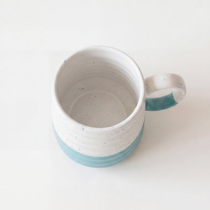S10 Irregular Mug ( Firozi Matte / White Matte ) ( 470 ml ) ( 1 Mug )