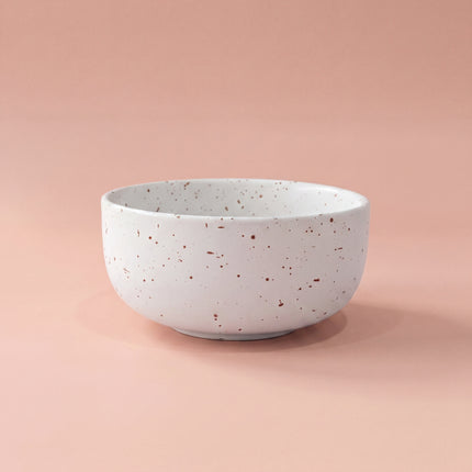 4.5 inch Single Serving Bowl ( White Matte with brown specks )