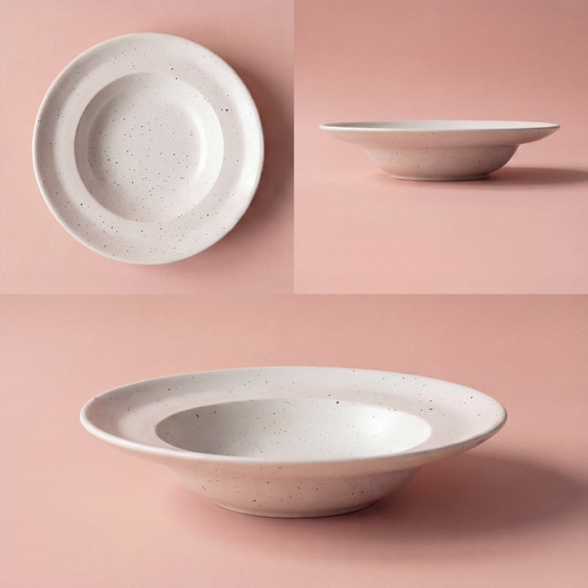 9 inch Deep wide plate ( Snow Cocoa )