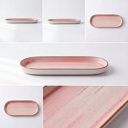NV Oval Small Platter 12"x4.8" ( Rosewater )